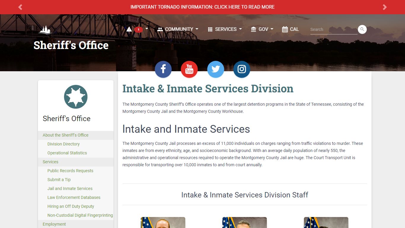 Intake & Inmate Services Division - Montgomery County, TN